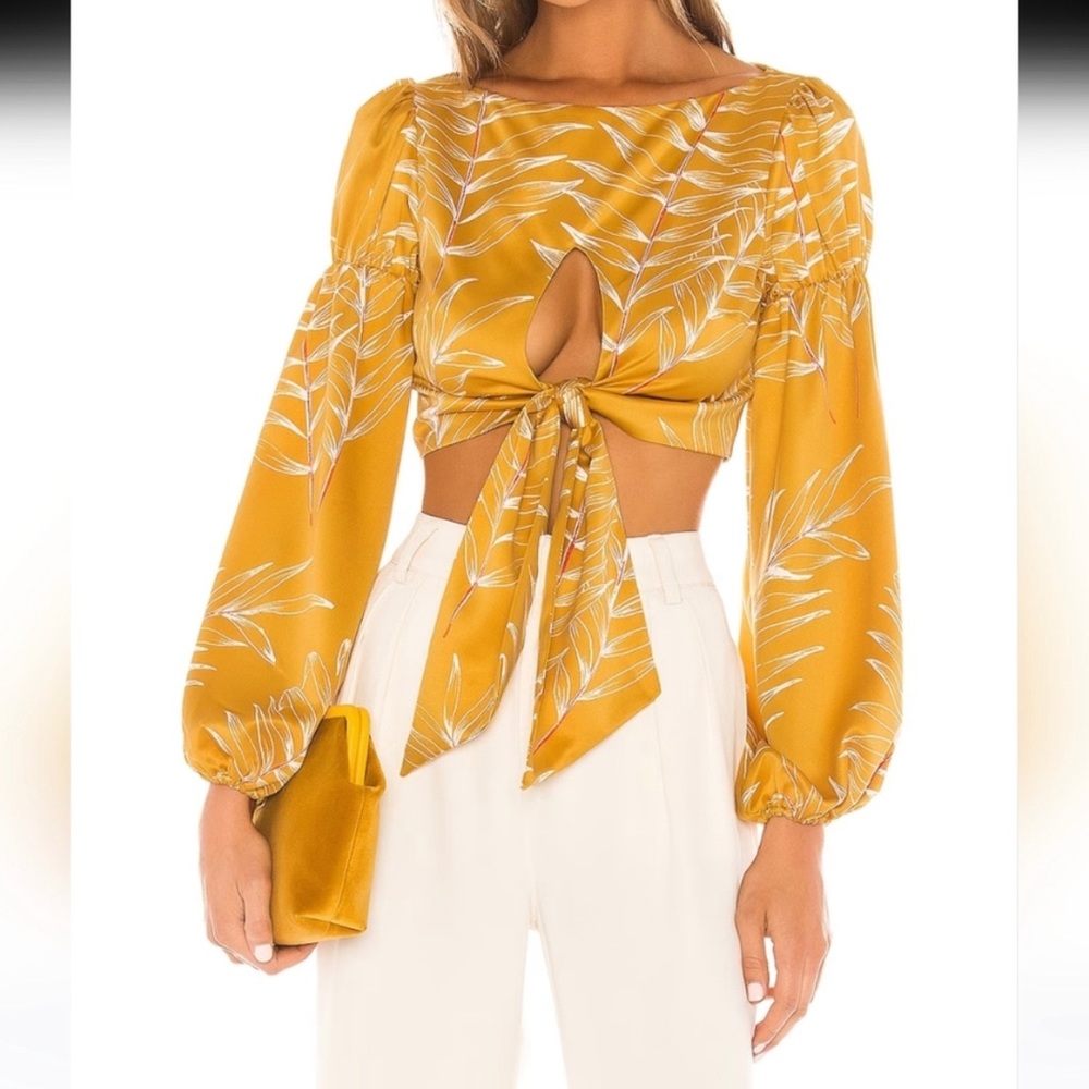 Camila Coelho Marcia sexy floral tie front top sold out